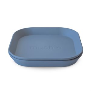 Mushie Dinner Plate - Square - Twilight Blue 